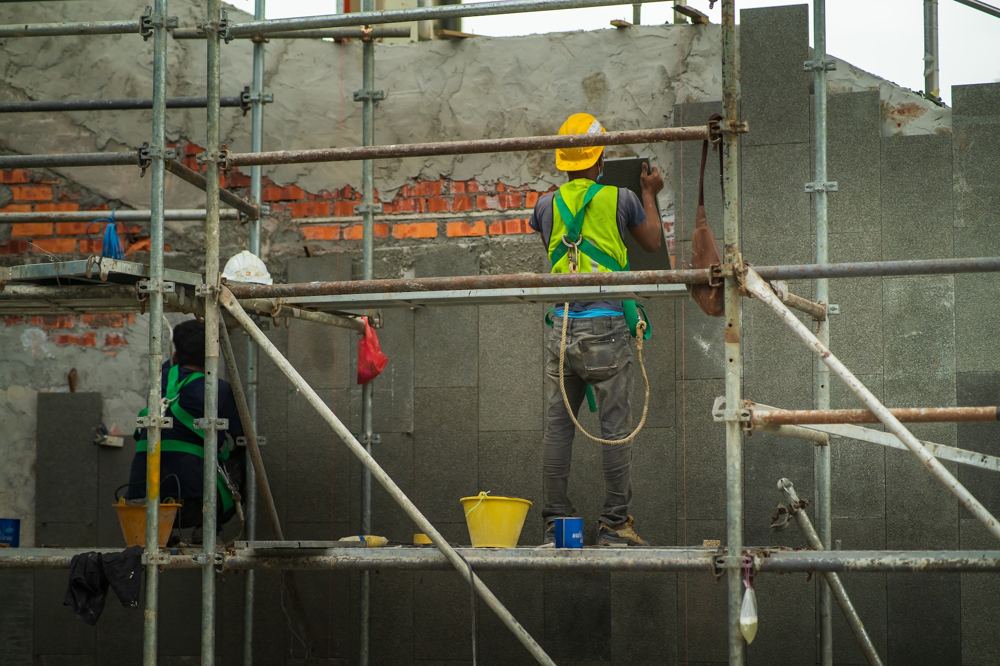 a construction worker in the construction site.